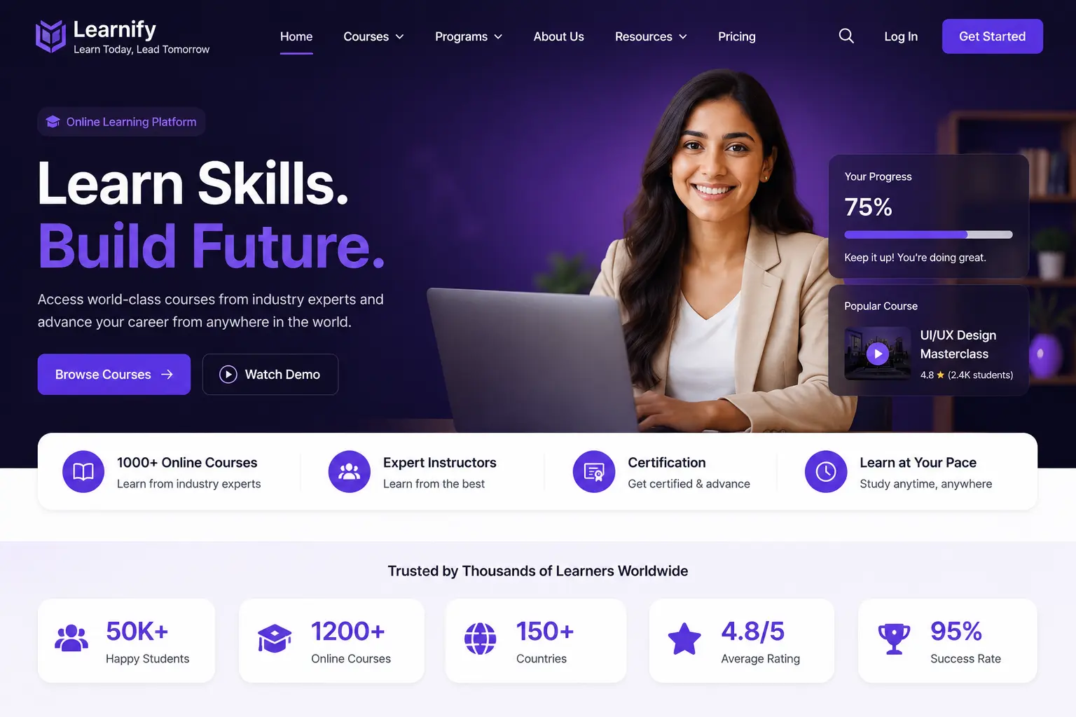 EdTech project website screenshot